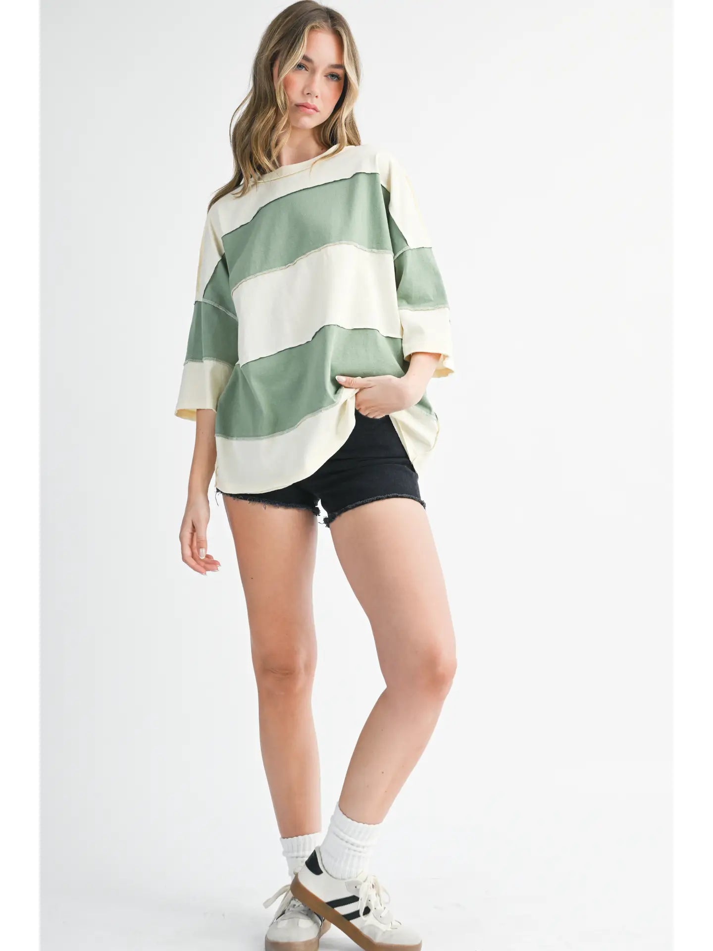 Seafoam Stripes Top