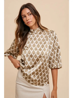 Taupe Scale Tie Top