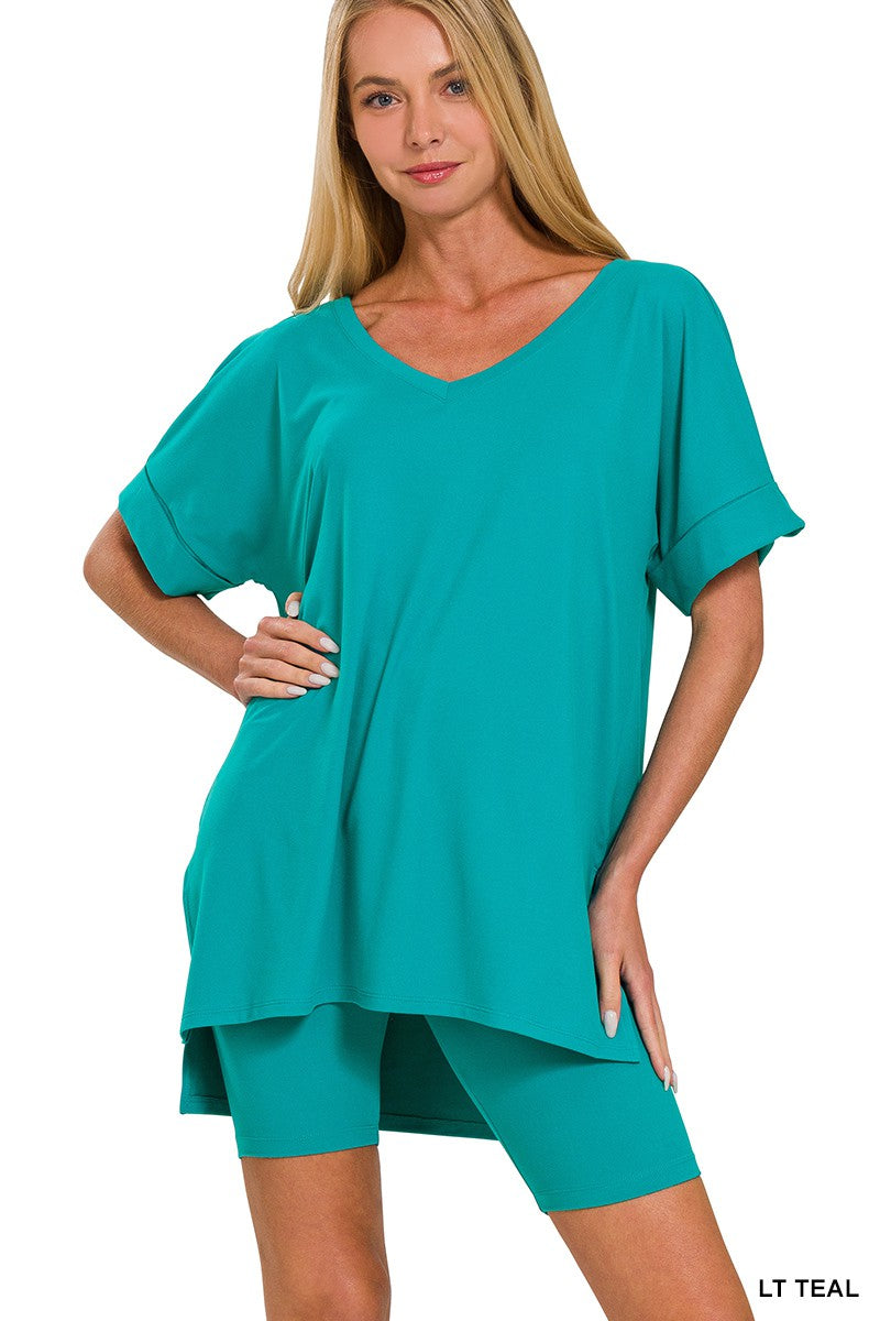 Microfiber Top and Biker Short Set