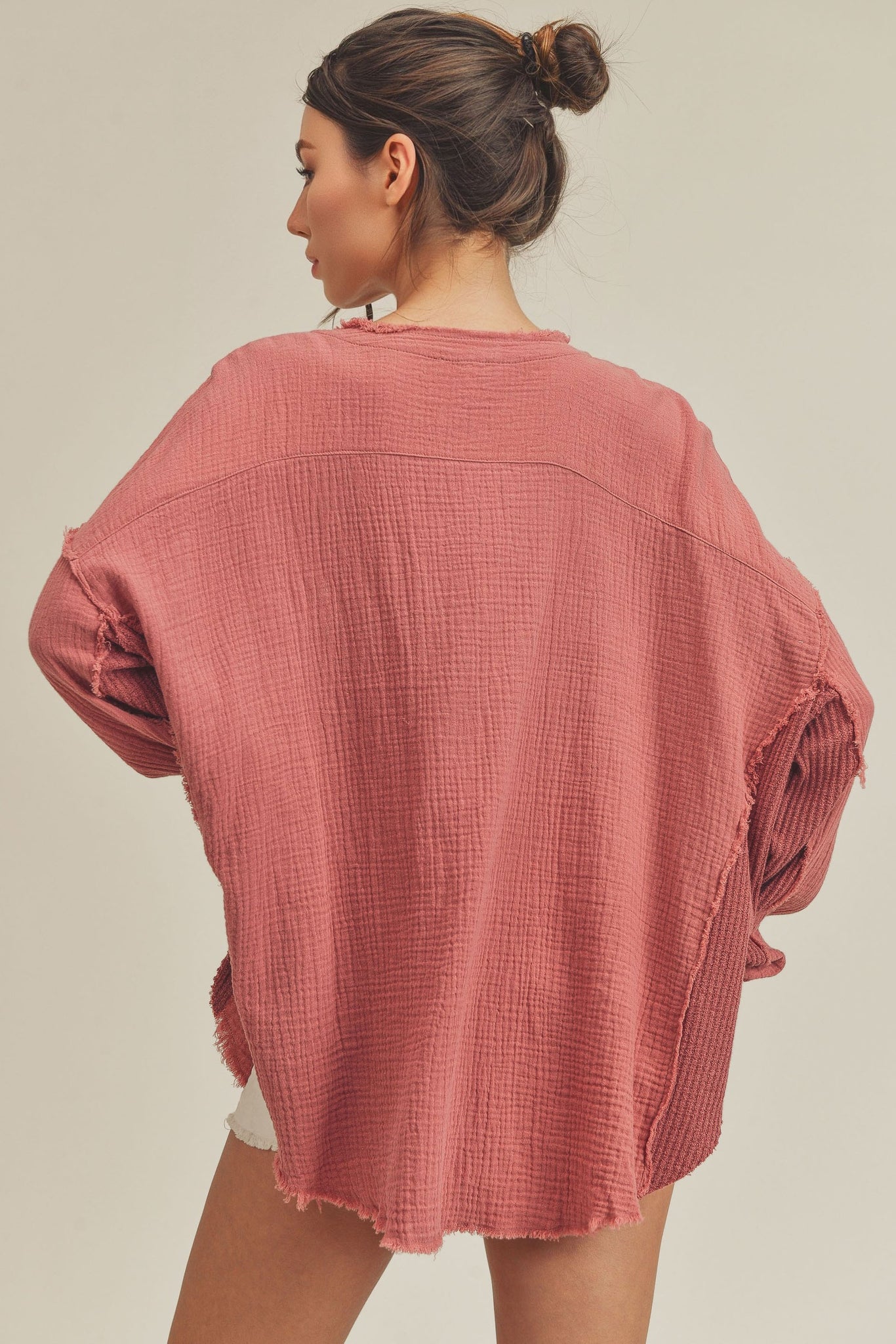 Raw Edge Henley Top