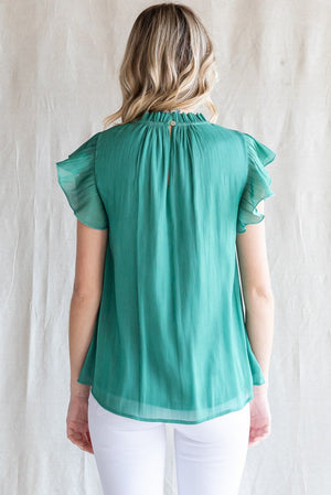 Teal Time Frill Top
