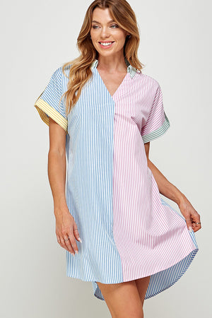 Multi Stripe T Shirt Dress