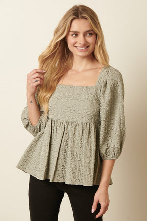 Textured Babydoll Top