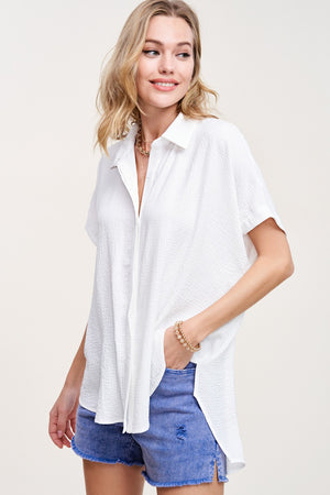 High Low Button Up Top