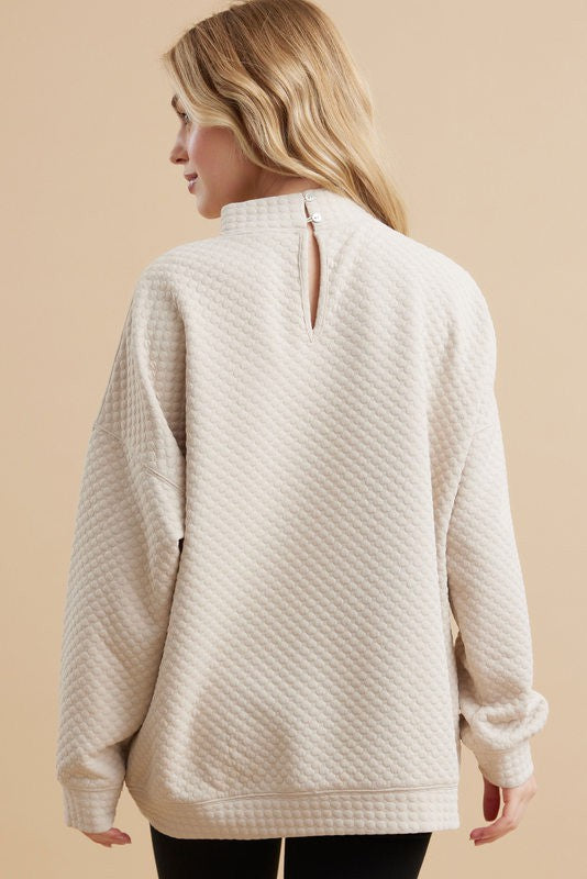 Textured Cream Sweatshirt