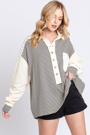 Cream Striped Pullover