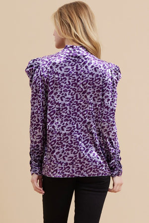 Purple Leopard Velvet Top