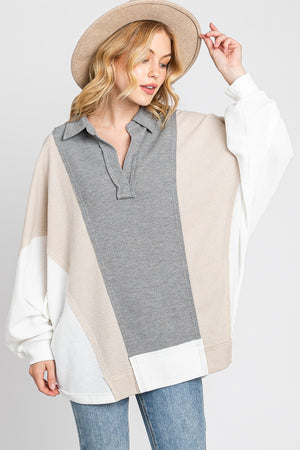 Grey Multi Dolman Sweater