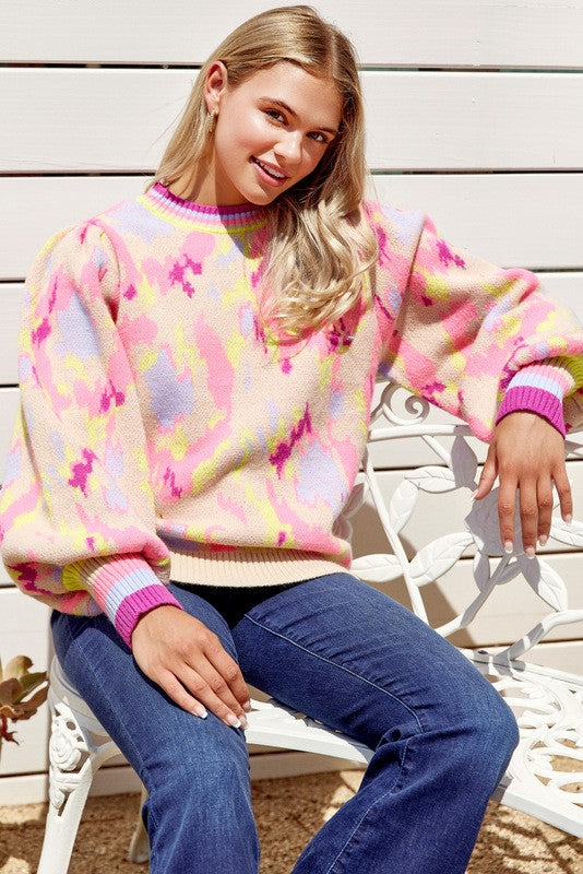 Taupe Pink Mix Sweater