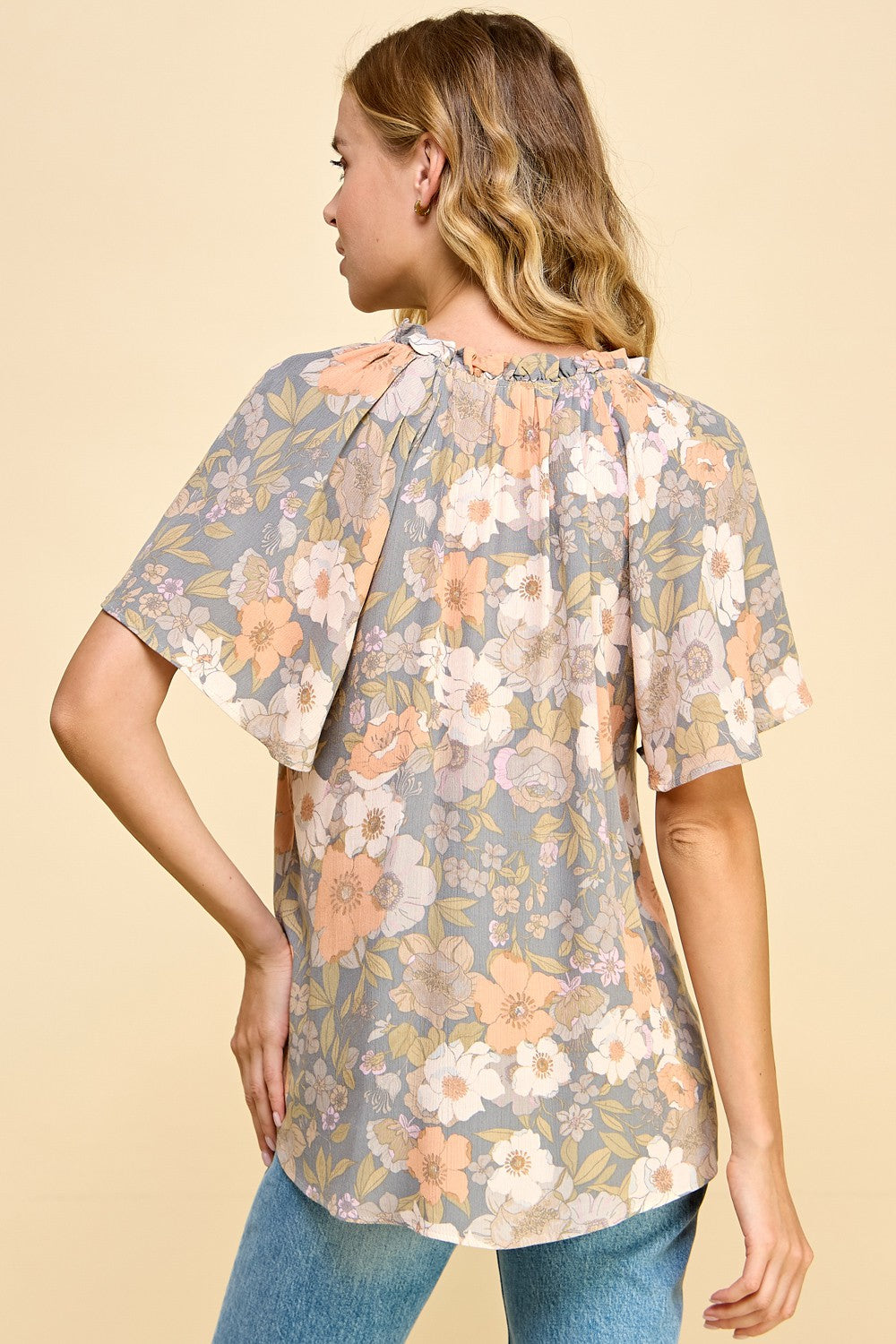 Neutral Floral Top