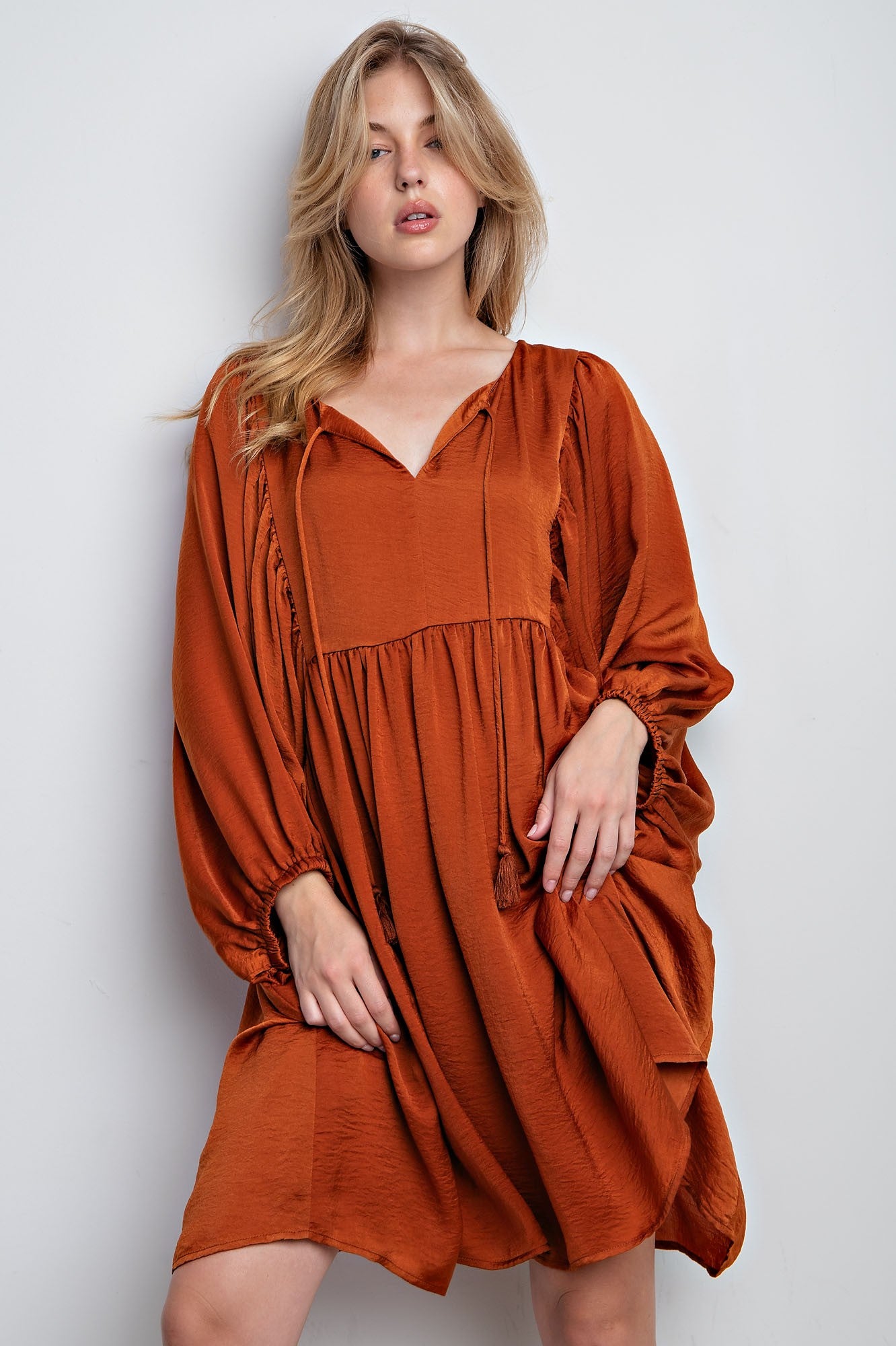 Pumpkin Satin Dress