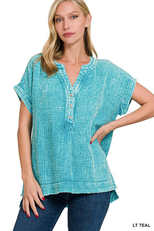 Acid Wash Tunic Top