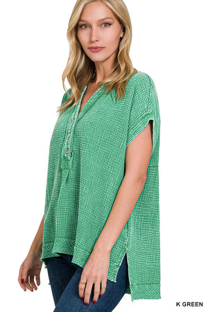 Acid Wash Tunic Top