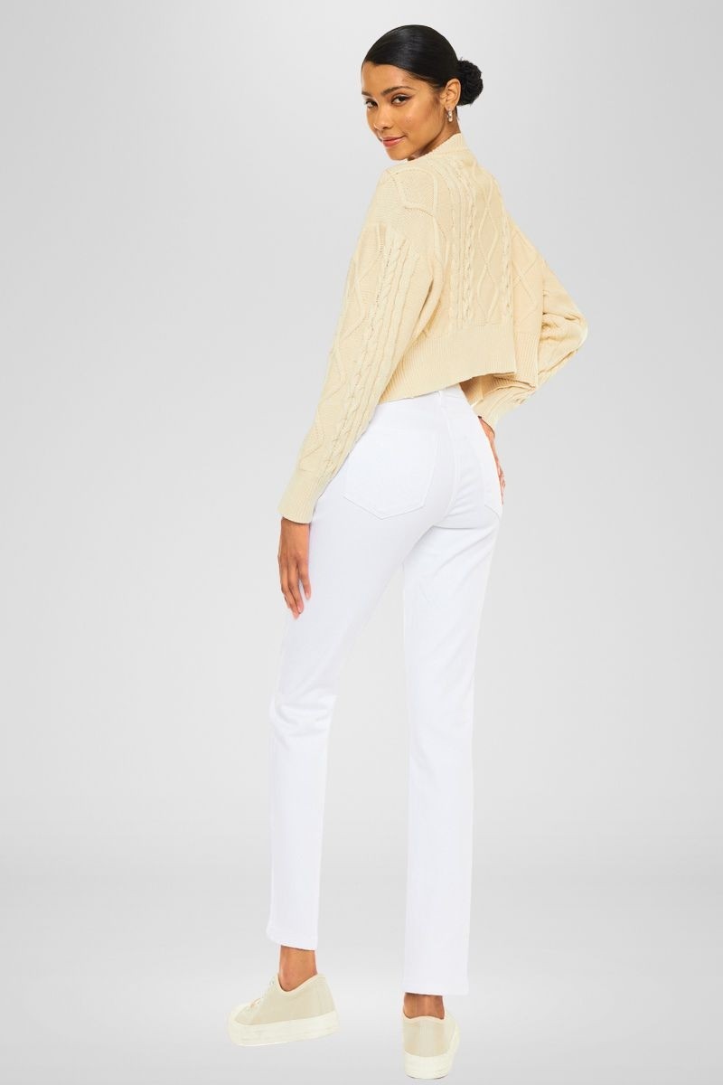 Kancan High Rise Straight White Jean