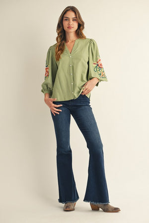 Floral Love Embroidered Top