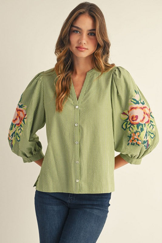 Floral Love Embroidered Top