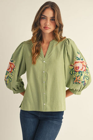 Floral Love Embroidered Top