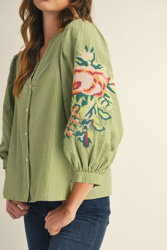 Floral Love Embroidered Top