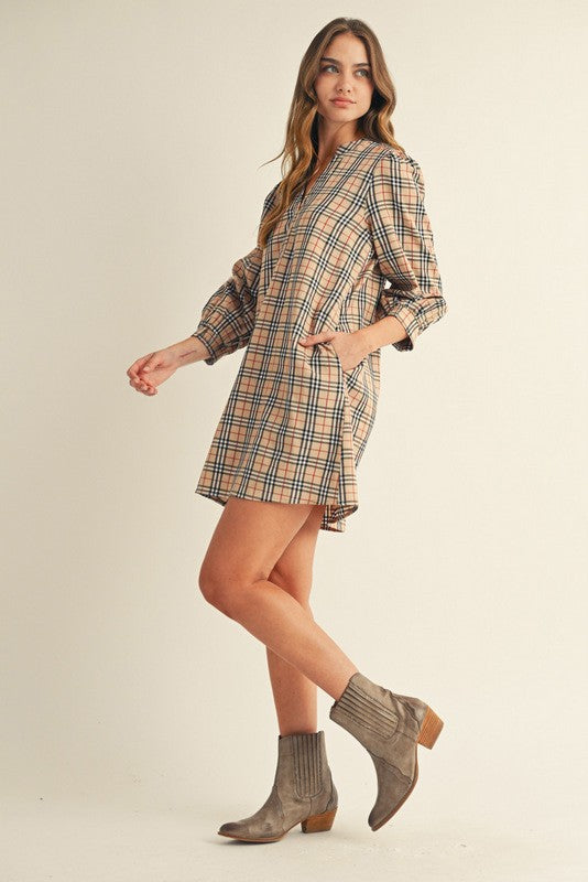 Plaid In The Details Dress