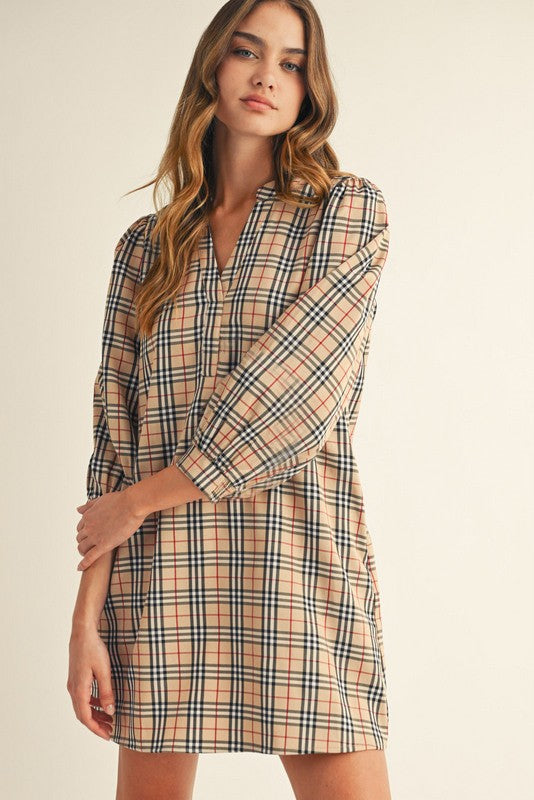 Plaid In The Details Dress