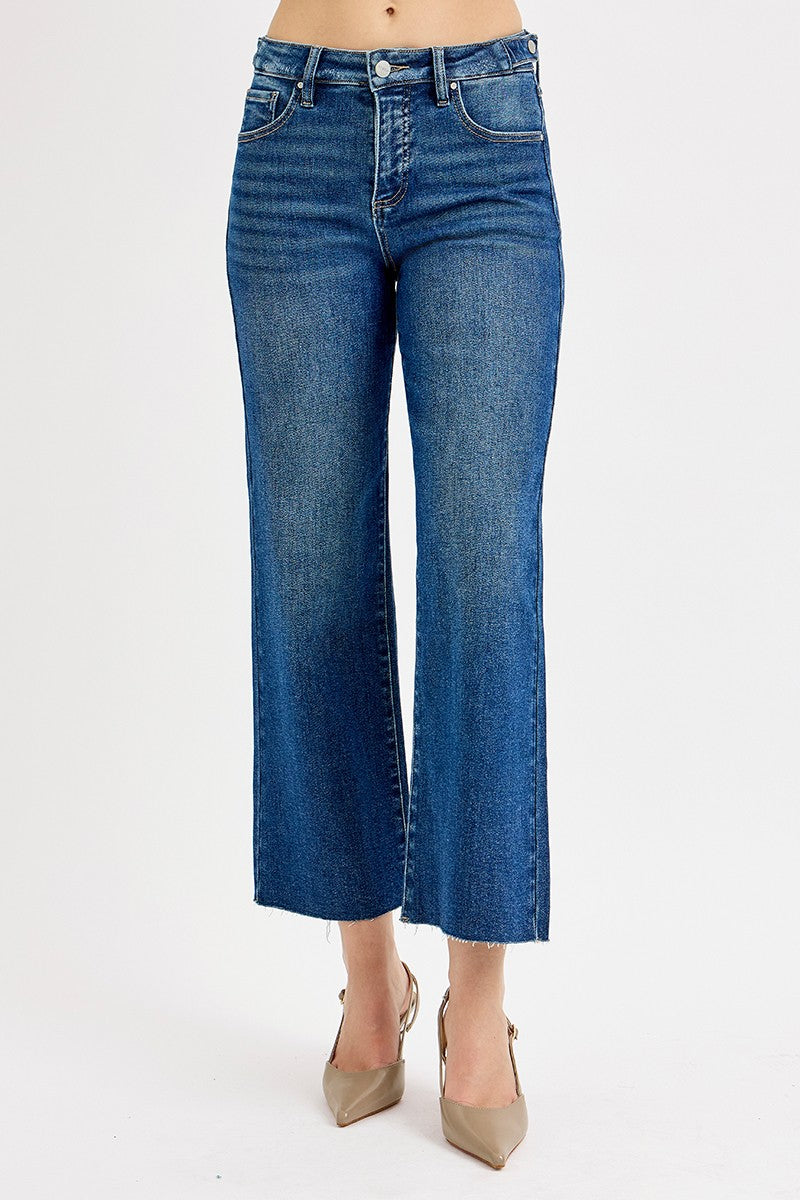 Risen Cropped High Rise Adjustable Jeans
