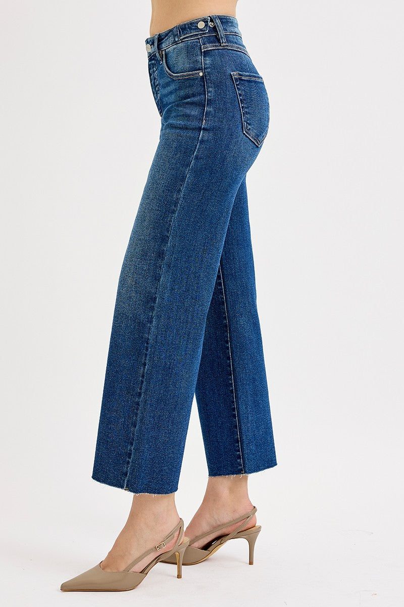 Risen Cropped High Rise Adjustable Jeans