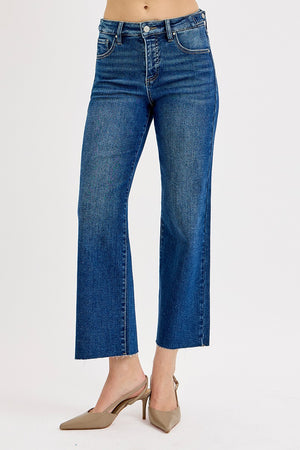 Risen Cropped High Rise Adjustable Jeans