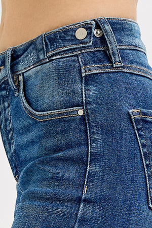 Risen Cropped High Rise Adjustable Jeans