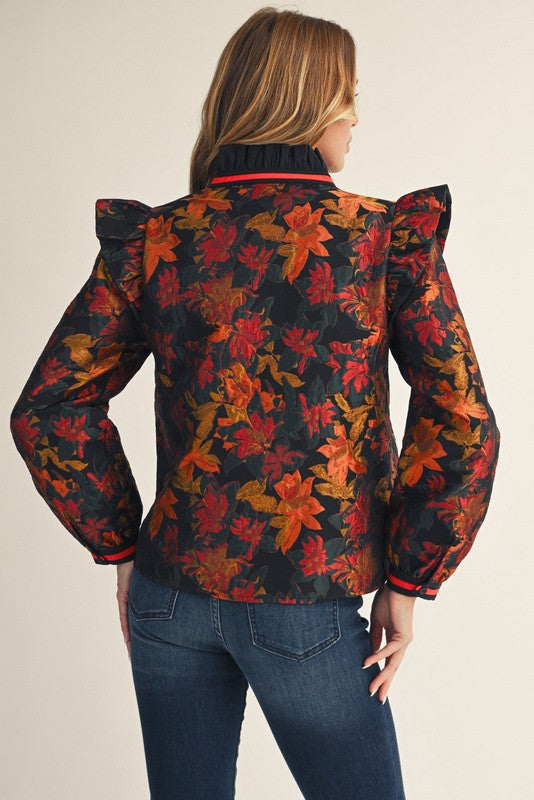 Fall Floral Jacquard Top