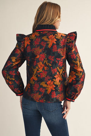 Fall Floral Jacquard Top