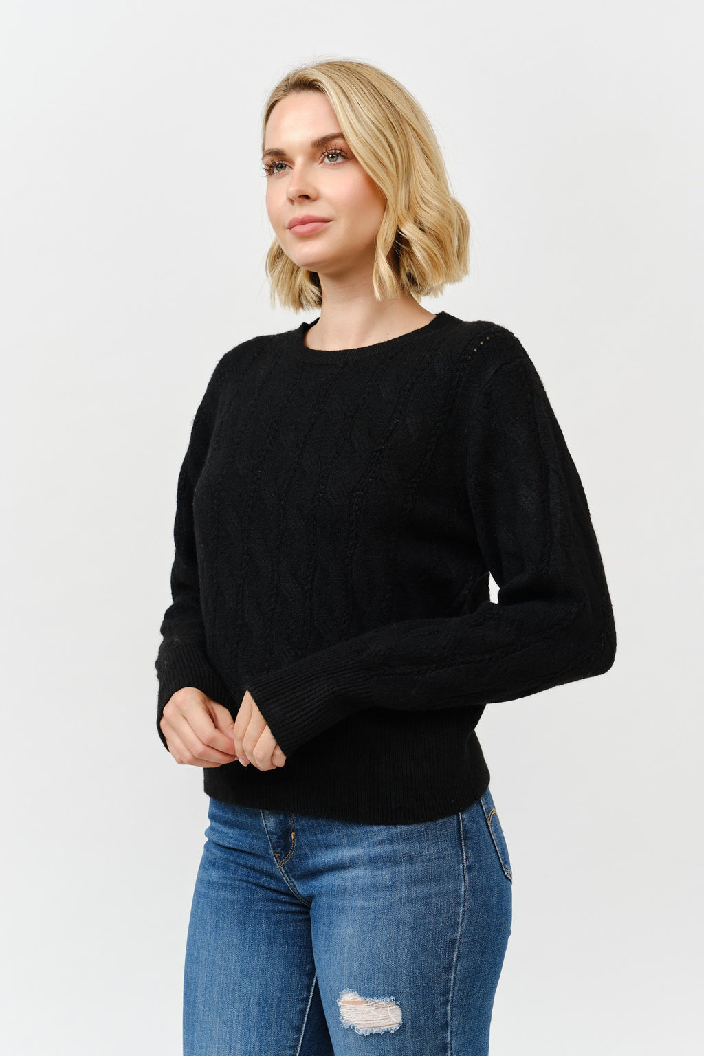 Pointelle Onyx Sweater