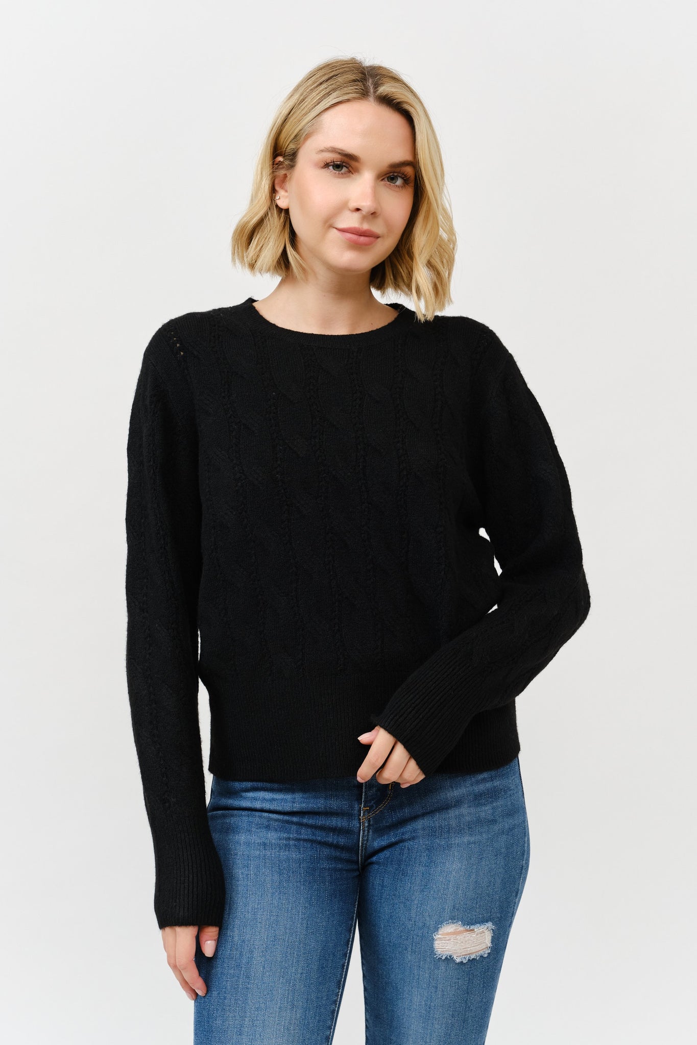 Pointelle Onyx Sweater