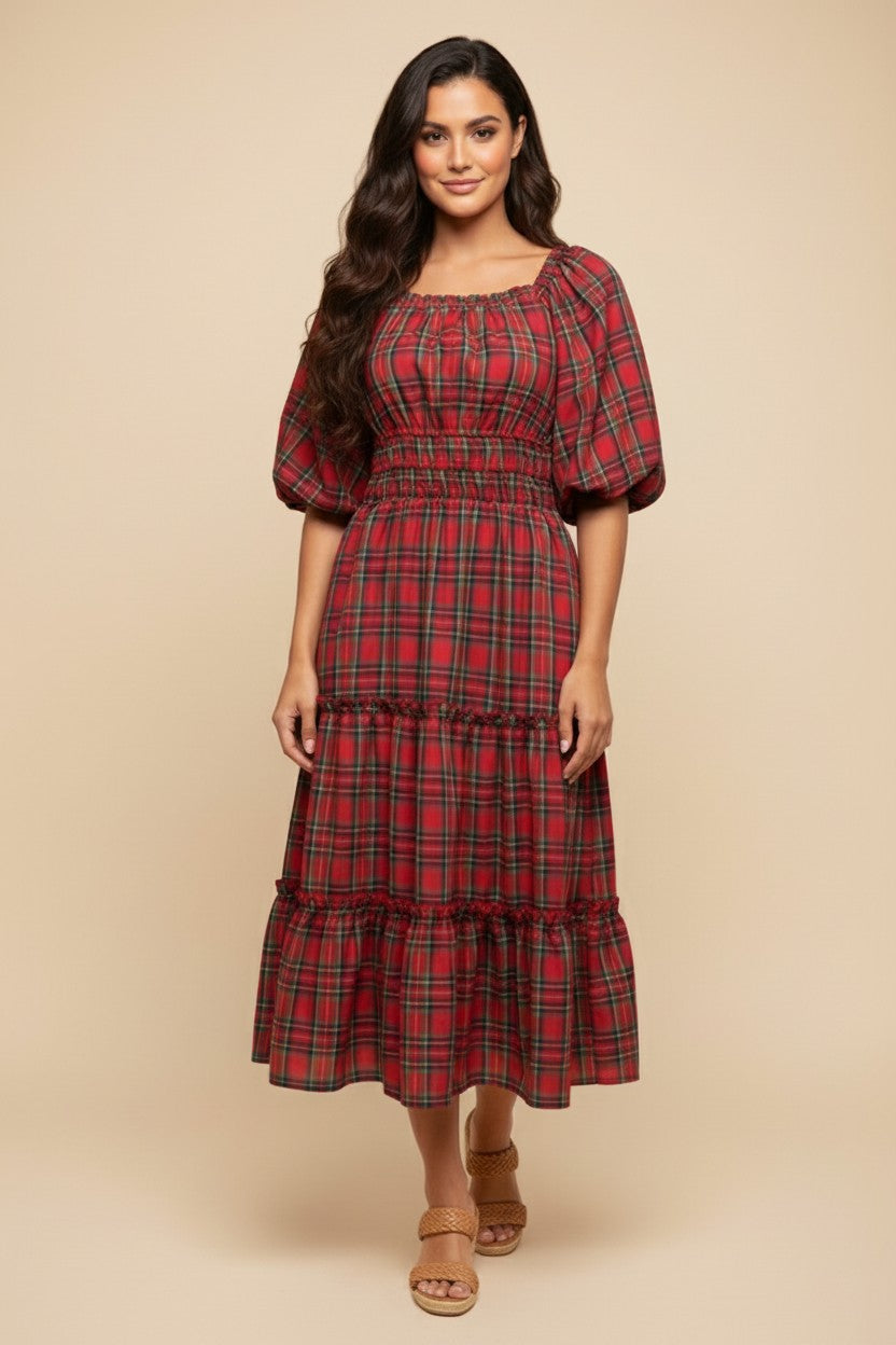 Classic Christmas Midi Dress