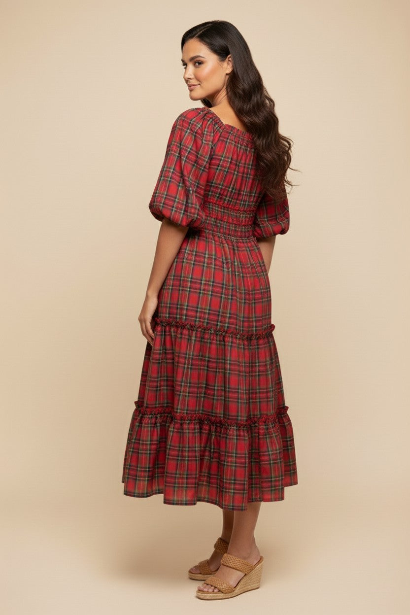 Classic Christmas Midi Dress