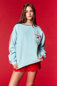 Blue Christmas Santa Sweatshirt