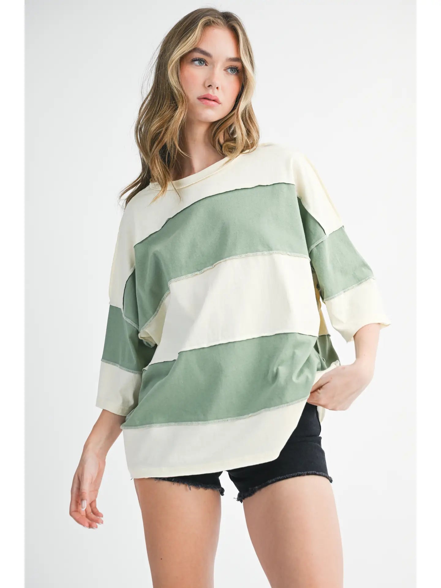 Seafoam Stripes Top