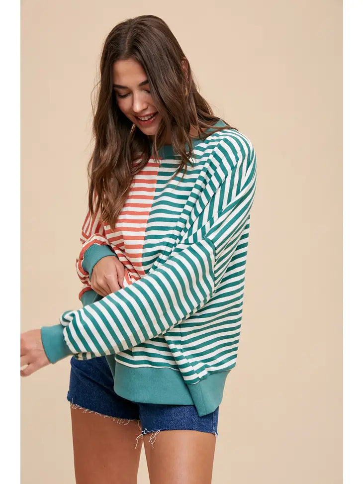 Colorblock Stripe Sweatshirt