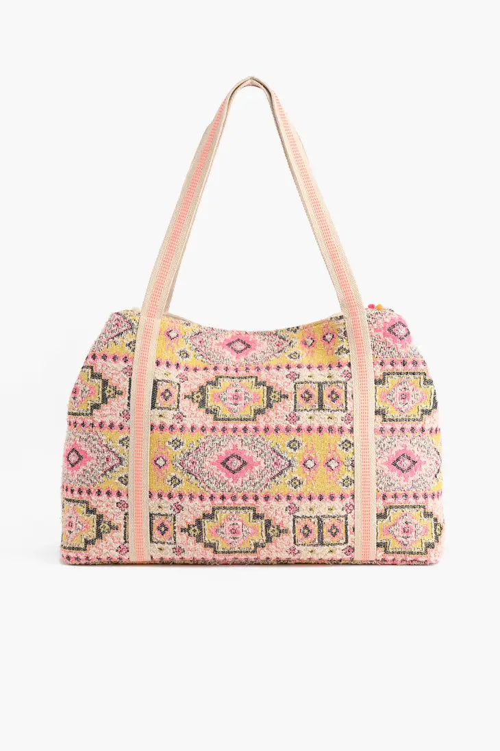 AB Pink Aztec Beaded Tote