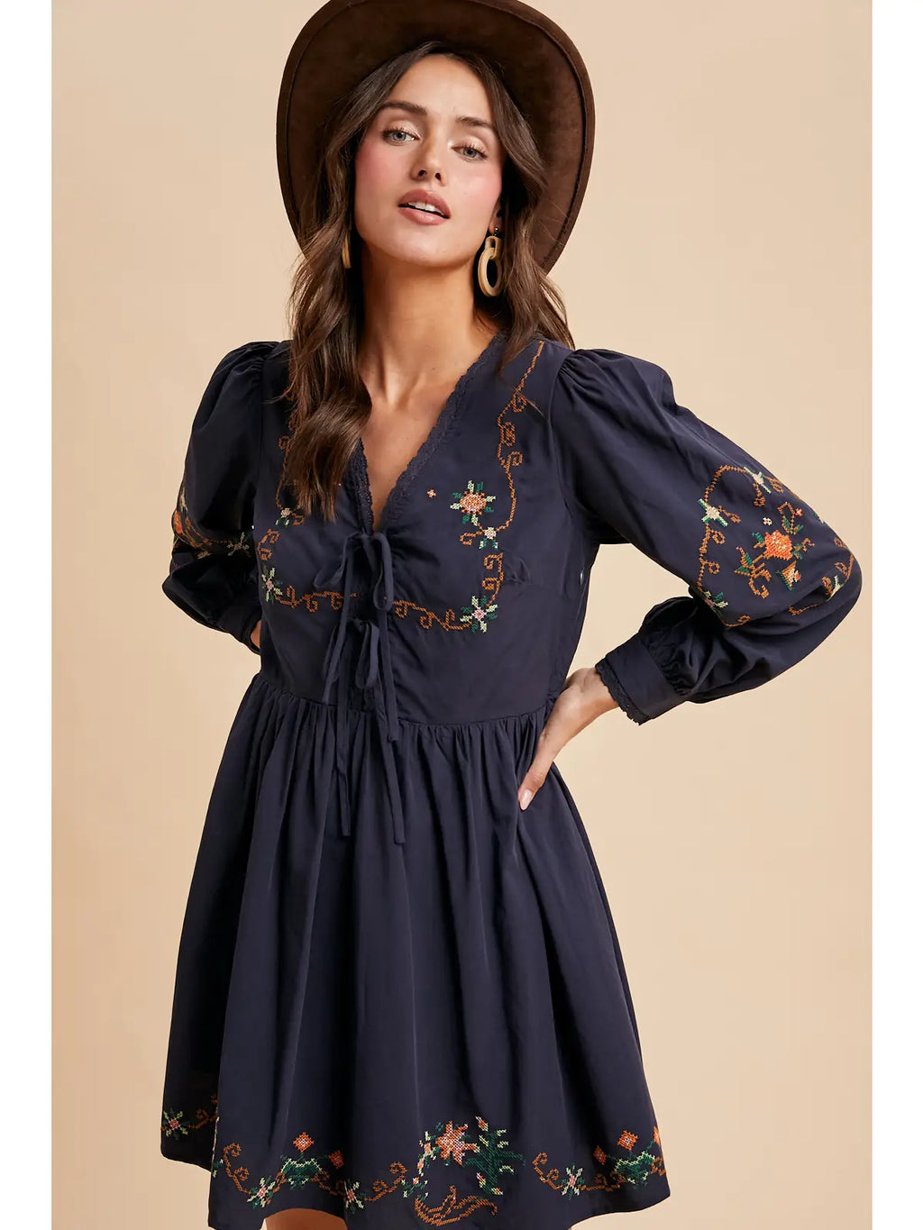 Howdy Embroidered Dress
