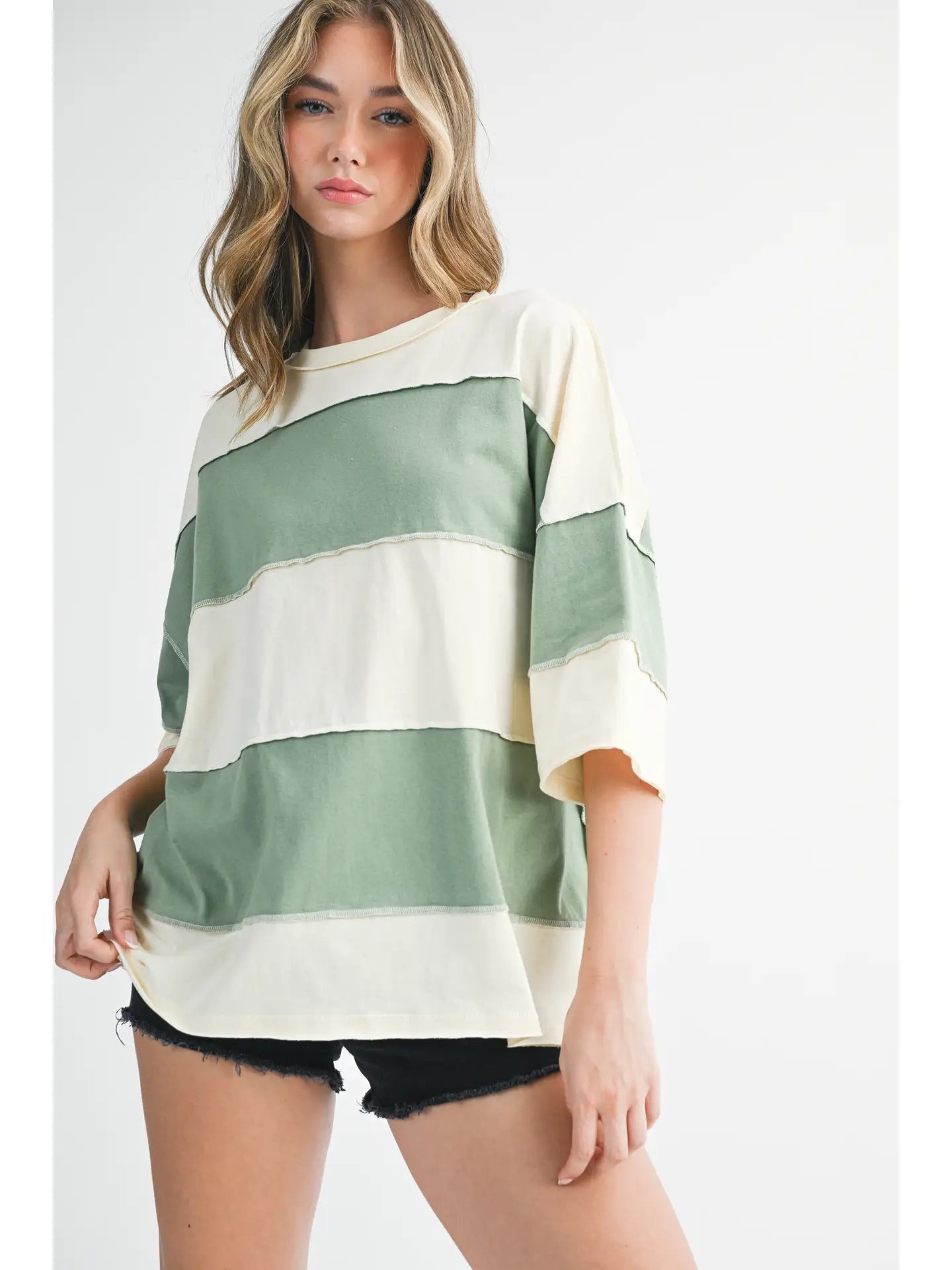 Seafoam Stripes Top