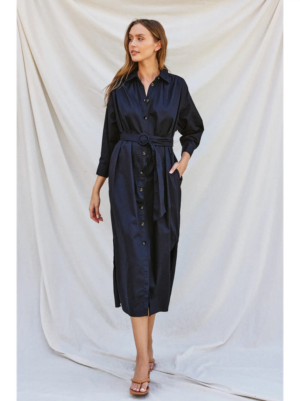 Classic Poplin Midi Dress