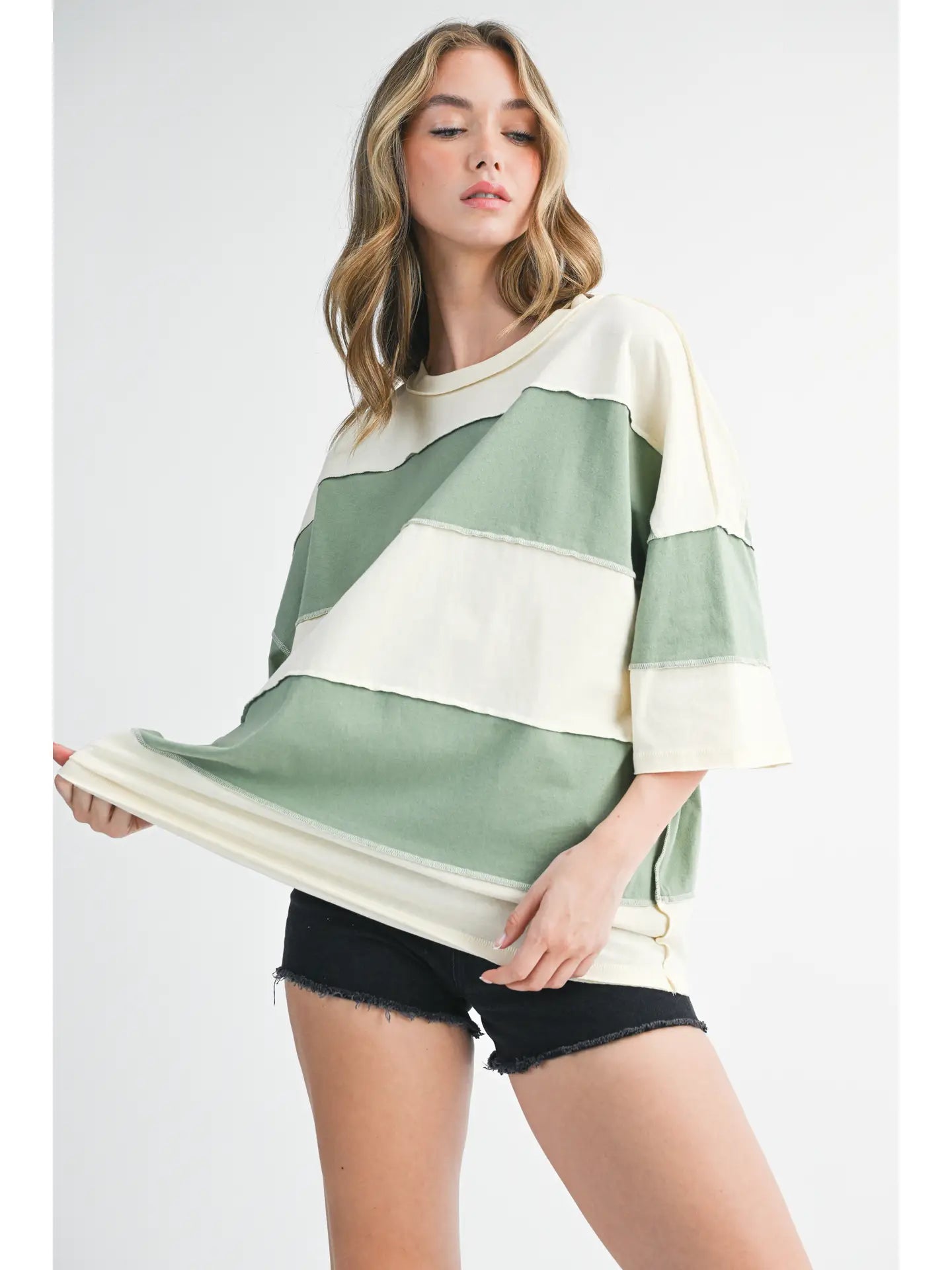 Seafoam Stripes Top
