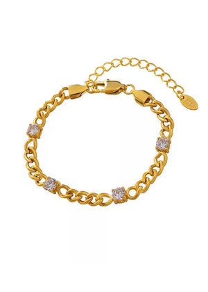 Chan Gold Chain Diamond Bracelet