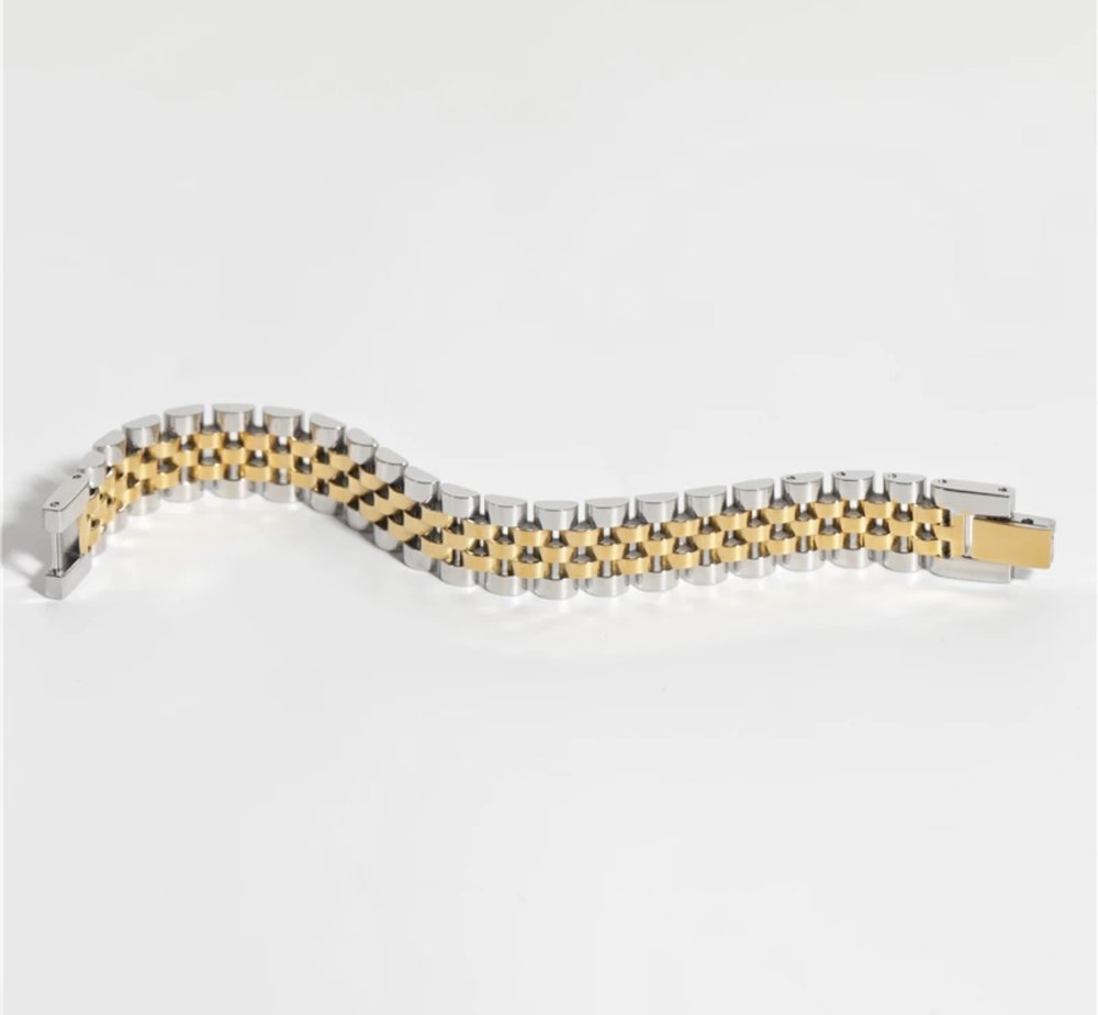Chan Two Toned Watch Band Bracelet