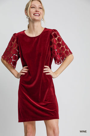 Berry Burgundy Velvet Dress