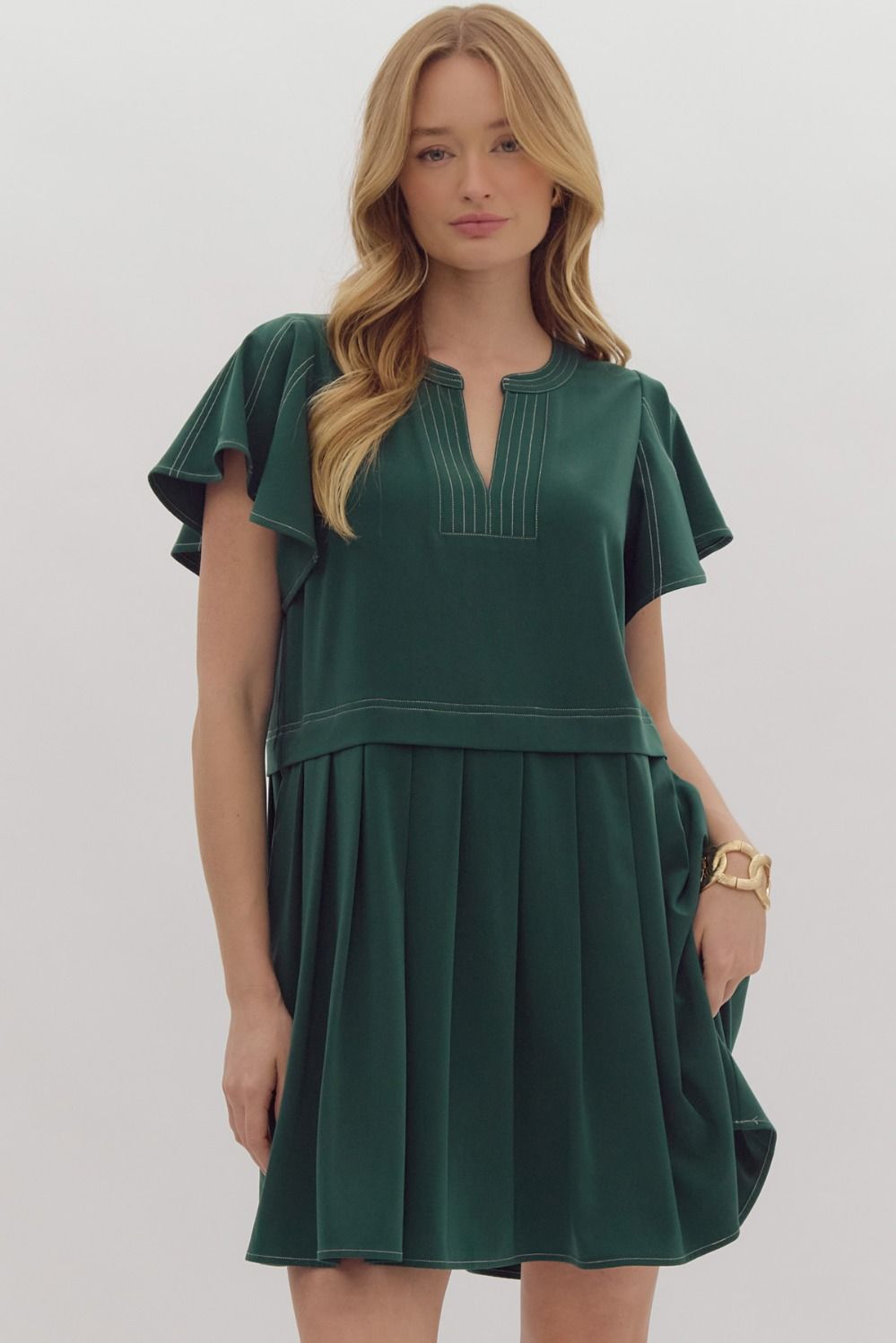 Garland Pleated Dress