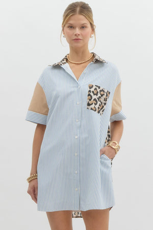 Leopard Moves Shirt Dress