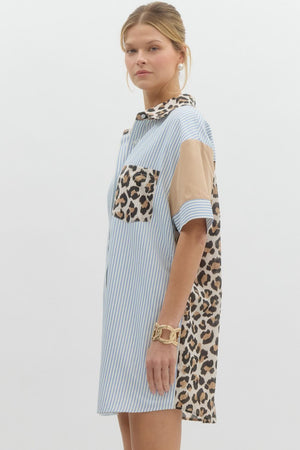 Leopard Moves Shirt Dress