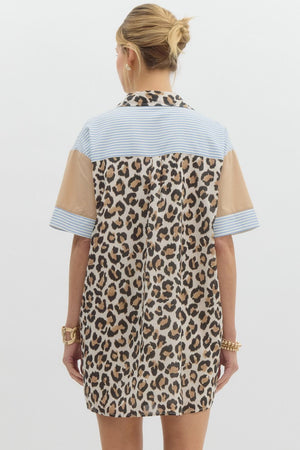 Leopard Moves Shirt Dress