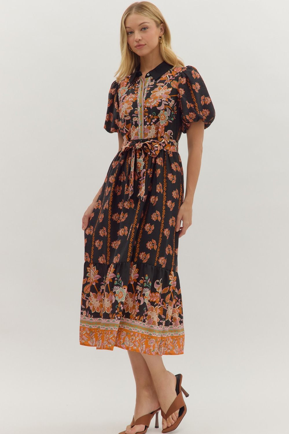 Turning Leaves Midi Dress